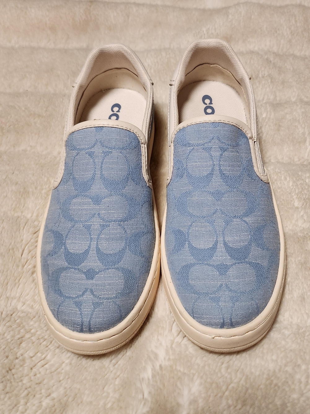 Coach Light Blue Signature Slip-On Sneakers
